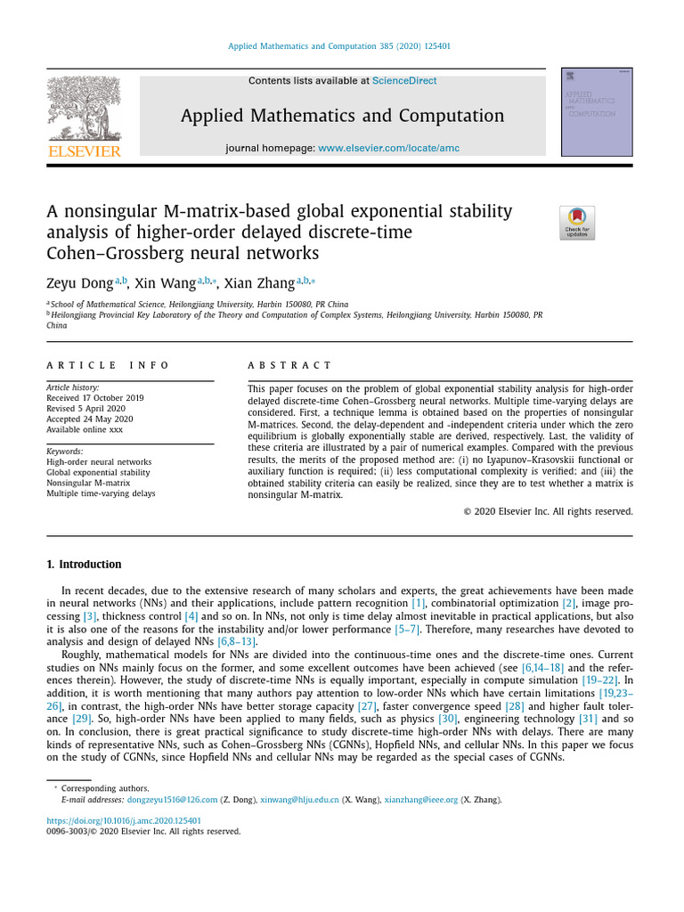 Stability Analysis of Delayed Neural Networks | PDF | Stability Theory ...