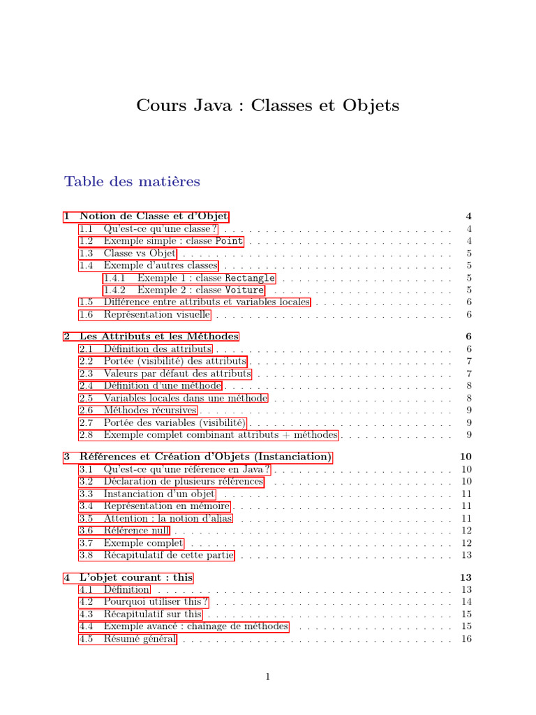 Cours Java : Classes et Objets | PDF | Programmation informatique ...