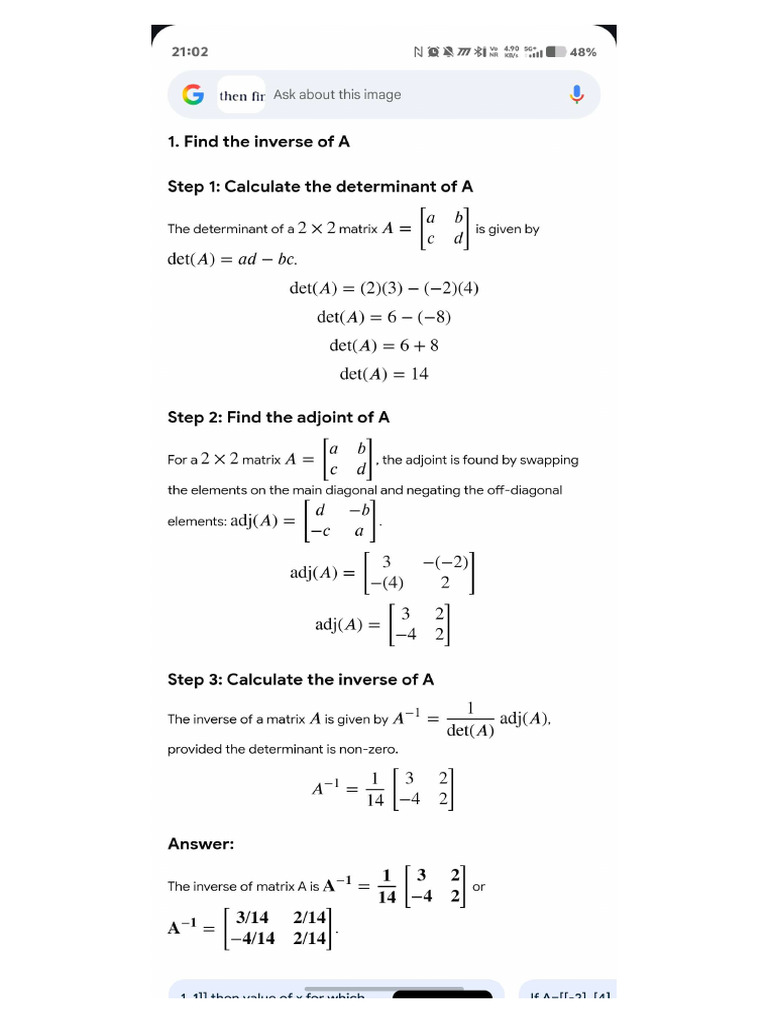 Math Part 1 Chapter Matrix | PDF