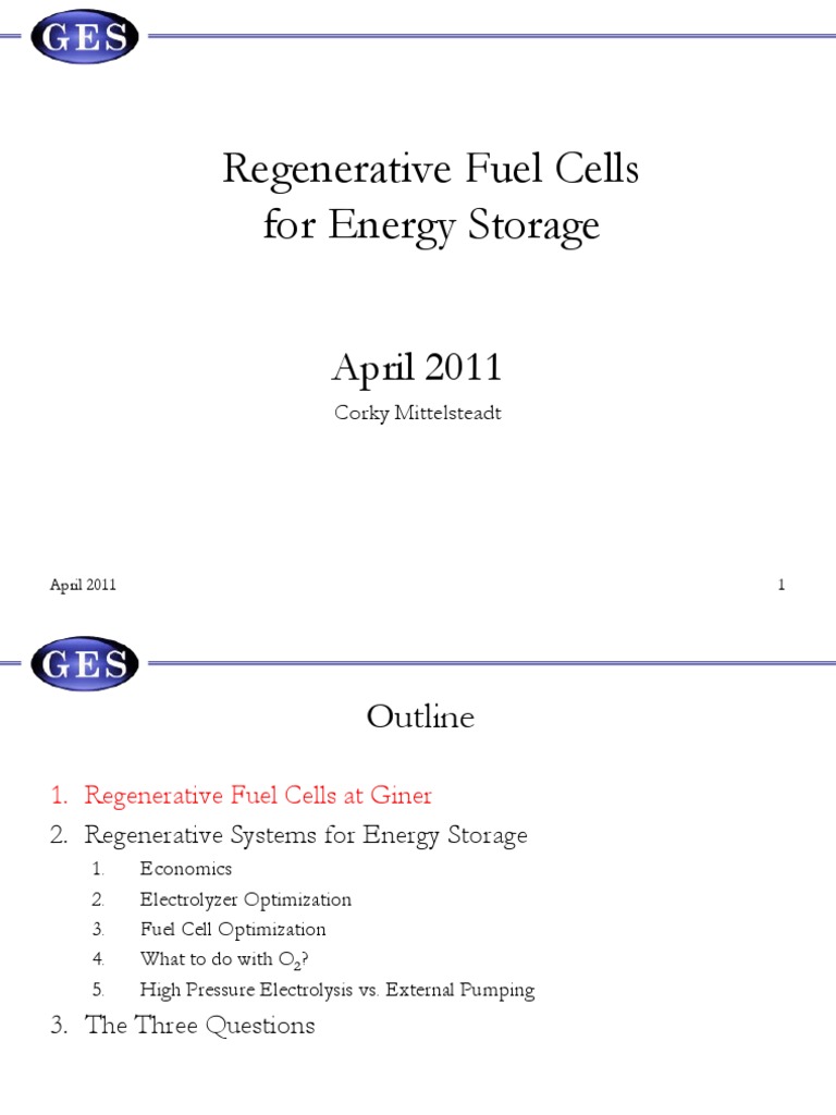 Regenerative Fuel Cells For Energy Storage PDF Fuel Cell Energy