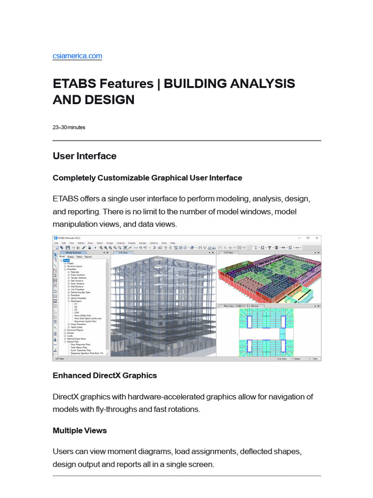 ETABS Features for Building Design | PDF | Buckling | Autodesk Revit