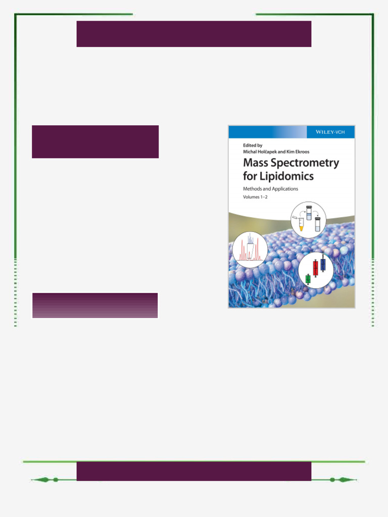 Mass Spectrometry for Lipidomics 1st Edition Michal Holcapek ebook ...