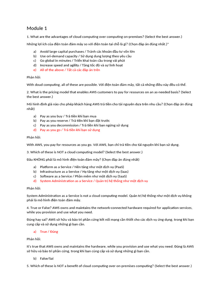 e) All of the above / Tất cả các đáp án trên | PDF