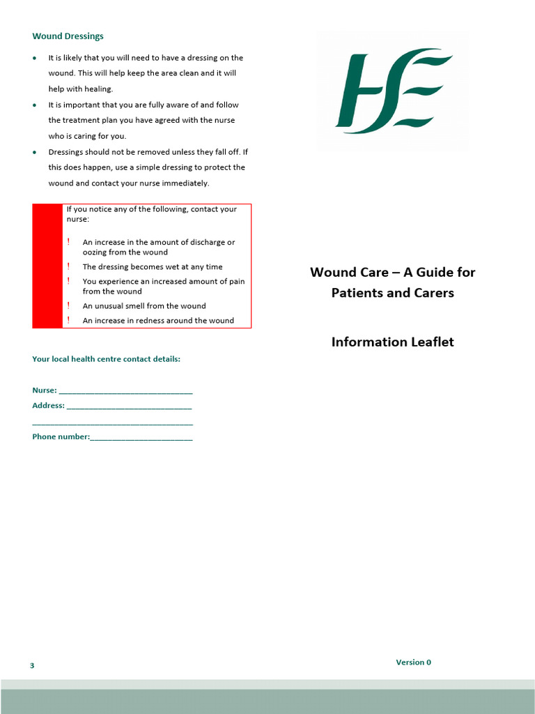 Wound Care Leaflet | PDF | Wound | Medical Specialties