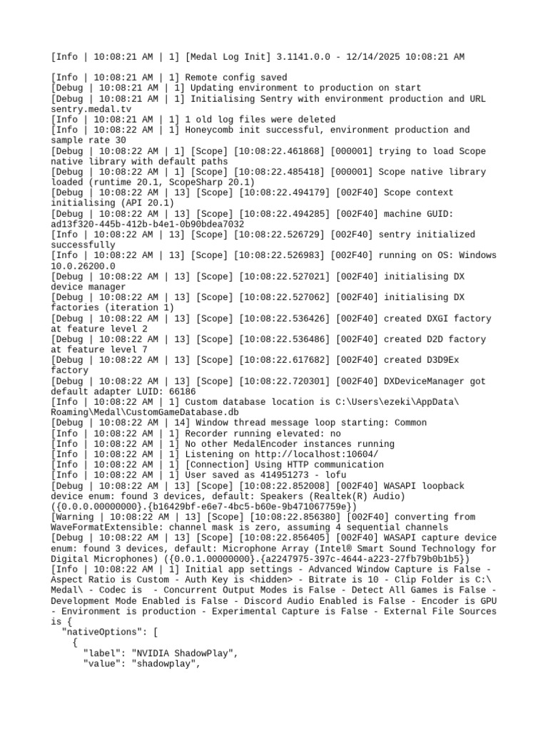 Medal Log Initialization Report | PDF | Graphics Processing Unit ...
