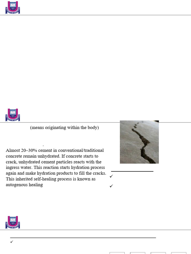 Autogenous Healing in Concrete Explained | PDF | Concrete | Cement