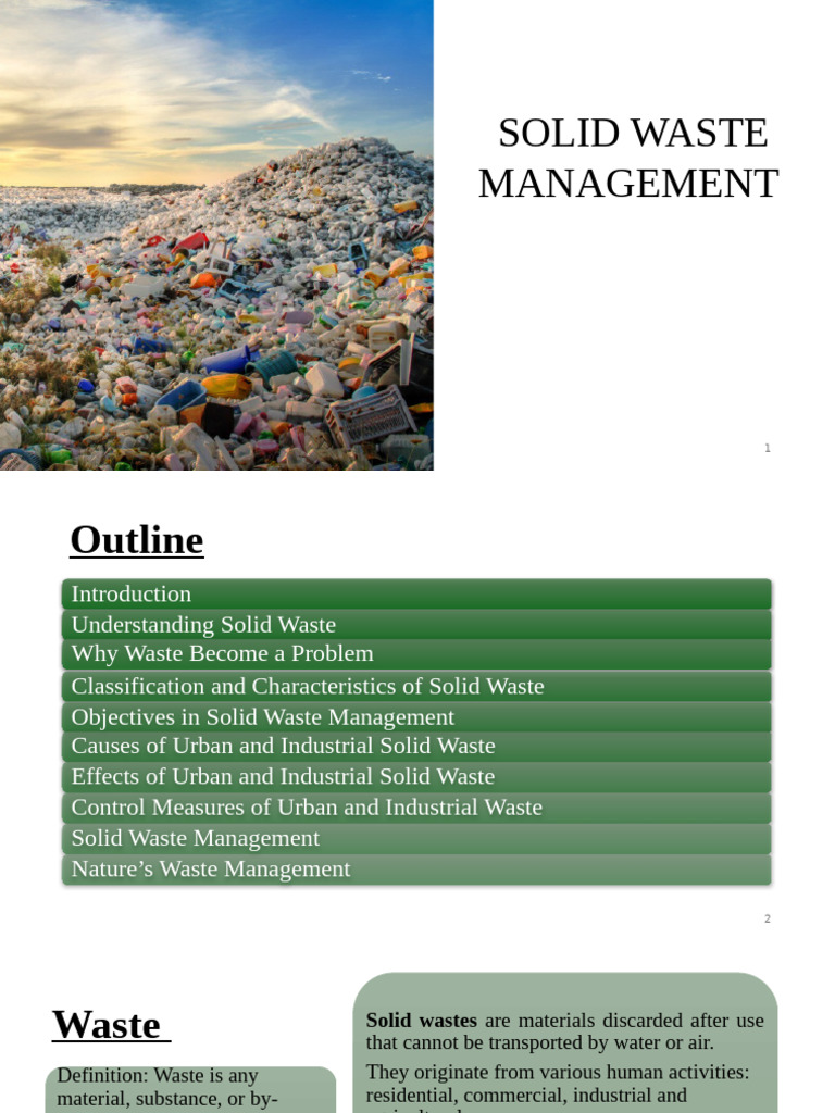 Solid Waste Management Overview | PDF | Waste | Waste Management