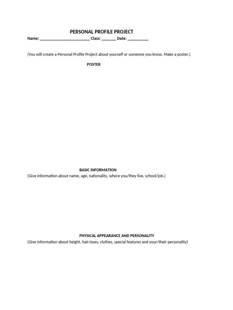Personal Profile Project Template | PDF
