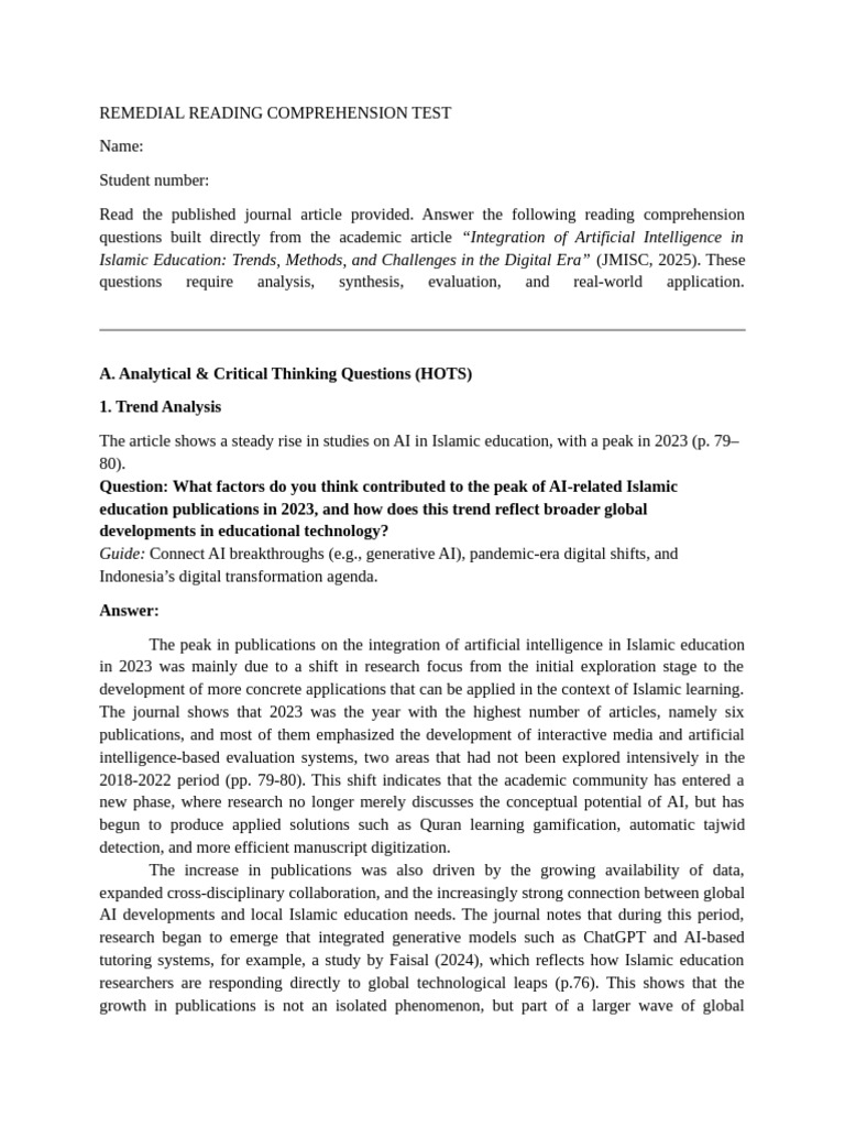 AI Integration in Islamic Education Trends | PDF | Artificial ...