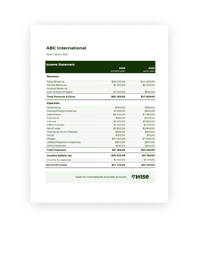 Income Statement | PDF