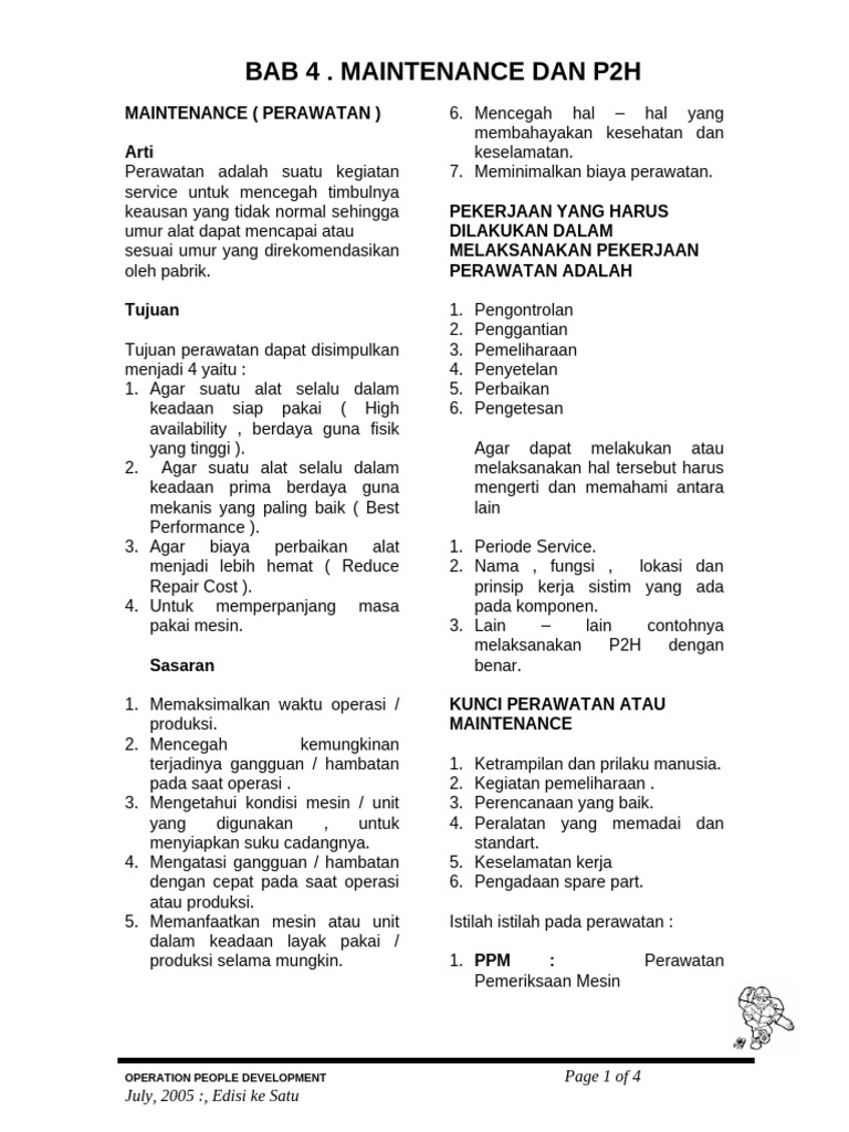 Panduan Perawatan Alat Berat P2H | PDF