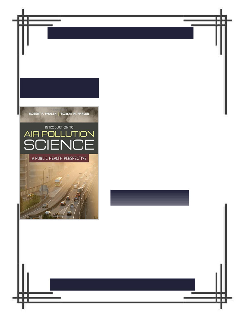 Introduction to air pollution science a public health perspective 1st ...