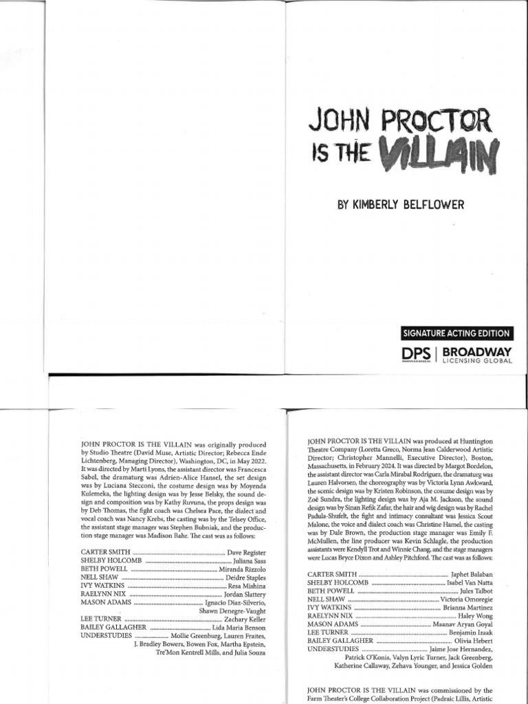 Script-John Proctor Is The Villain | PDF