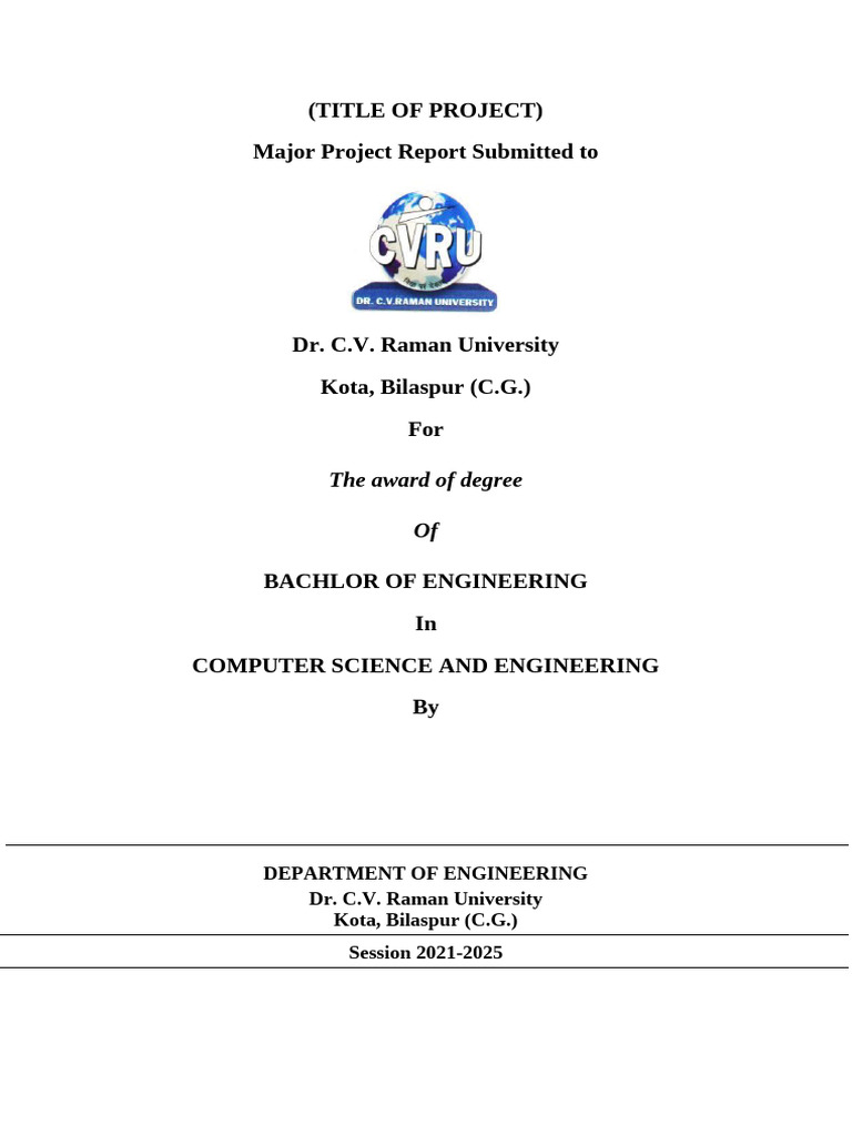 Major Project Report in CSE | PDF