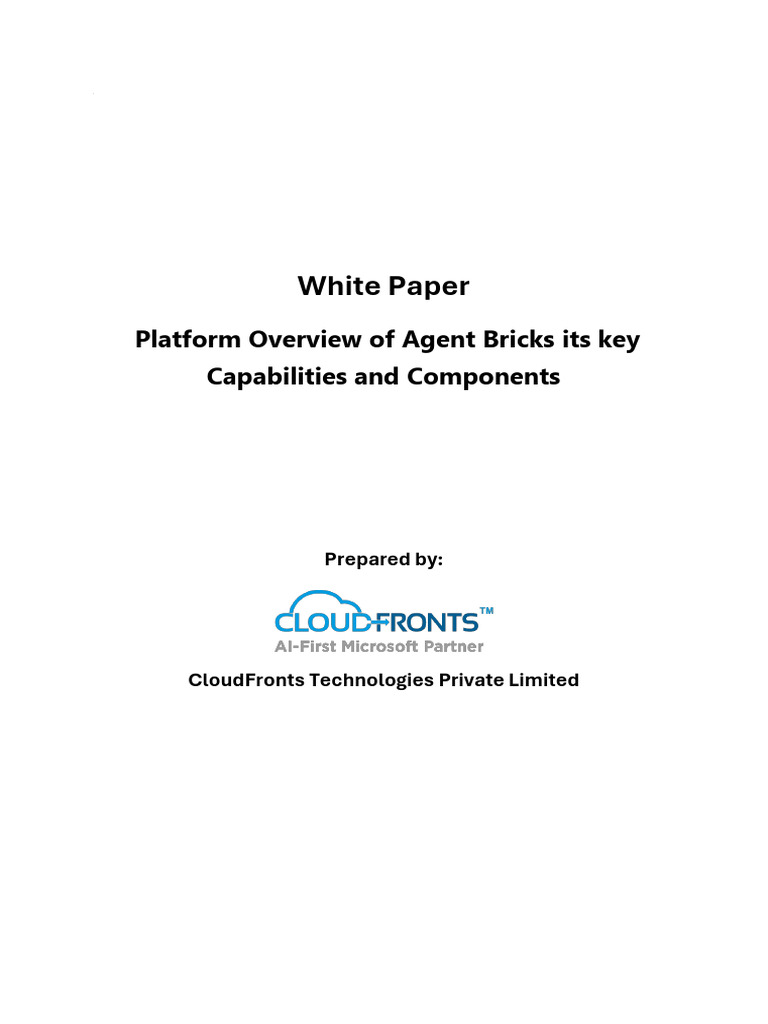 Agent Bricks Platform Overview and Capabilities | PDF | Artificial ...