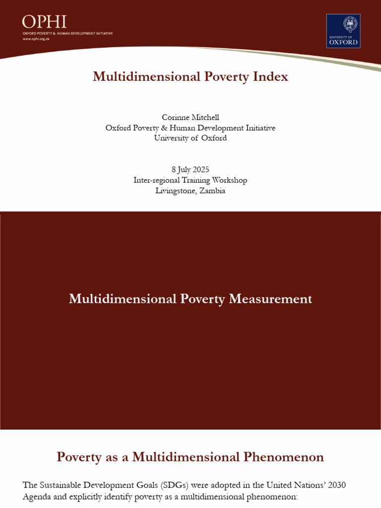 Multidimensional Poverty Index Overview | PDF | Standard Of Living ...