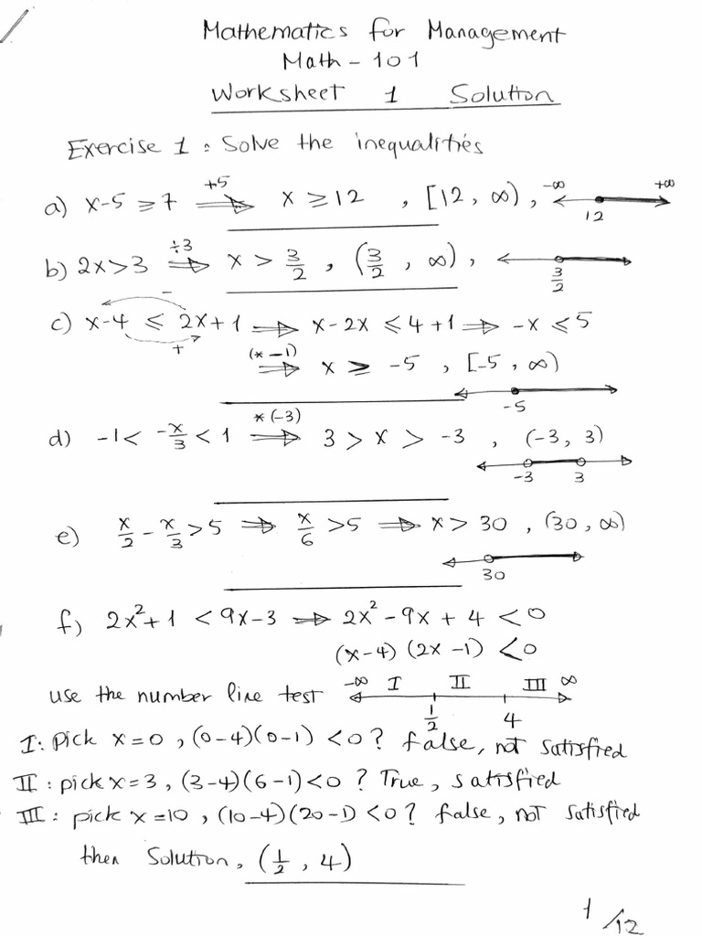 Worksheet 1 Solutions | PDF