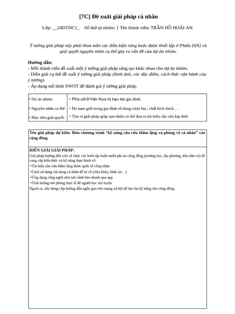 (7C) - Trần Hồ Hoài An - | PDF