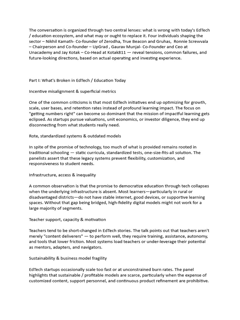 Rethinking EdTech: Challenges and Solutions | PDF | Educational ...
