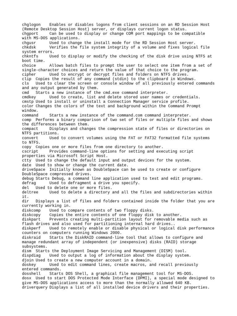 Essential Windows Command Line Tools | PDF | Computer File | Command ...
