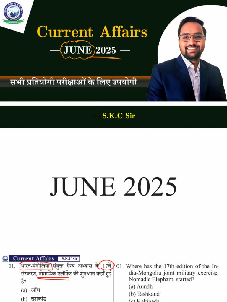 June Current Affairs Class Notes | PDF