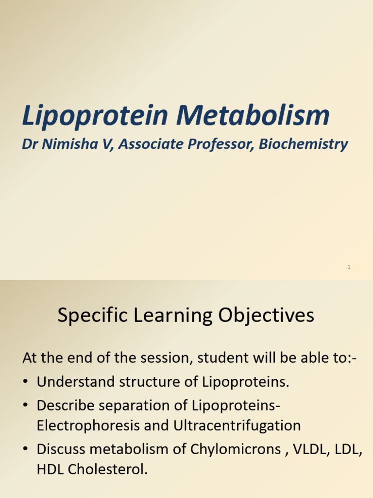 Lipoprotein Metabolism Overview | PDF | Lipoprotein | Macromolecules