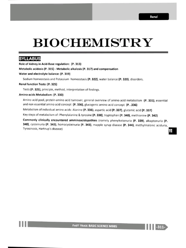 Biochemistry FT Paper VI | PDF