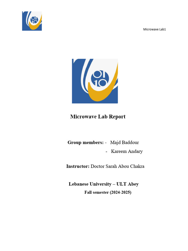 Micro Wave Lab1-1 | PDF | Transmission Line | Telecommunications ...