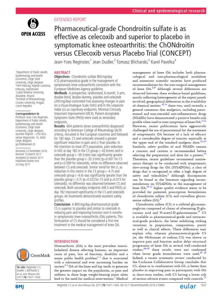 Chondroitin vs Celecoxib in Knee OA | PDF | Osteoarthritis | Medicine