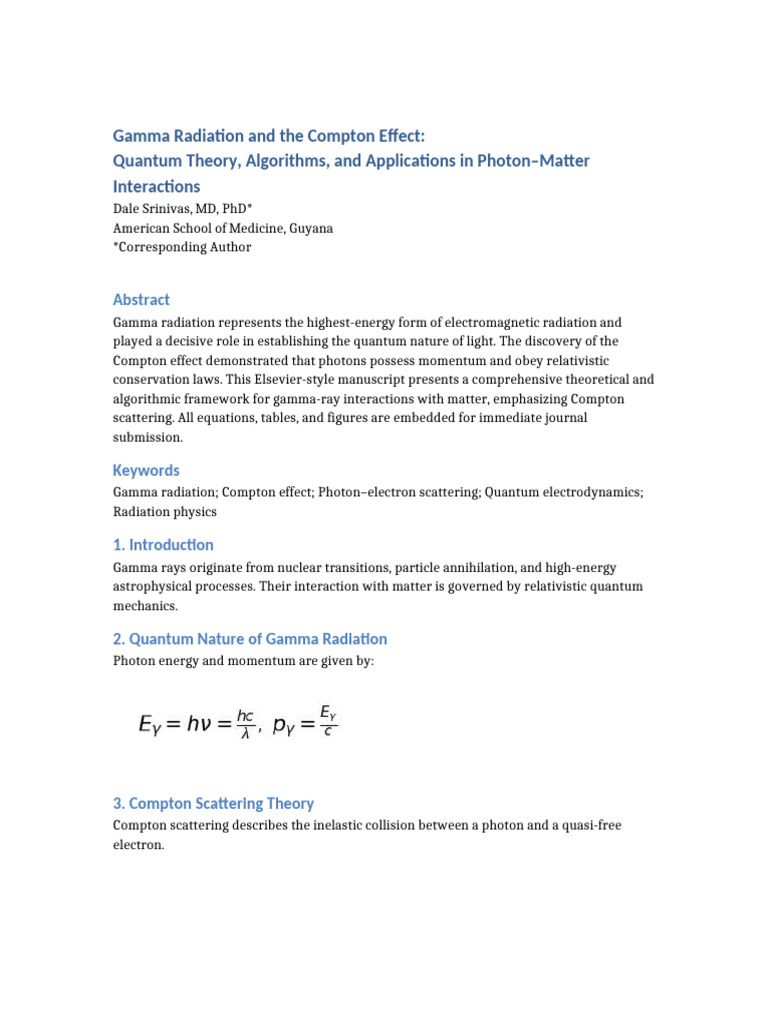 Gamma Radiation and Compton Effect Analysis | PDF | Photon | Scattering