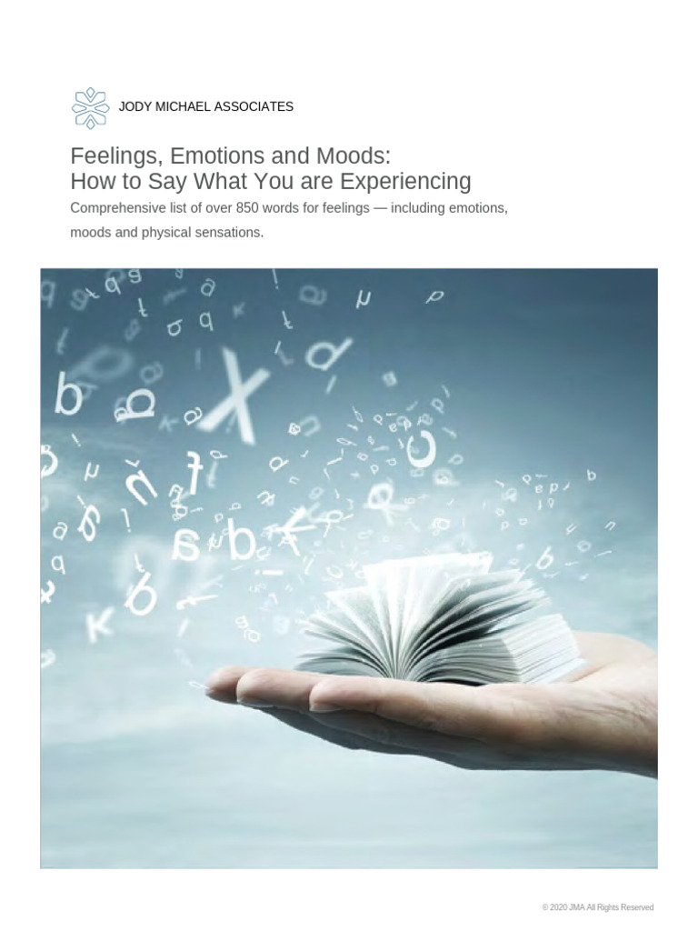 Comprehensive Feelings Vocabulary List | PDF | Feeling | Emotions
