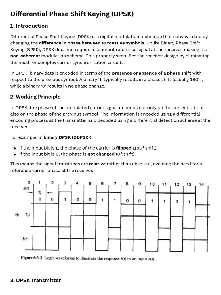 Differential Phase Shift Keying (DPSK) (1) | PDF | Broadcast ...