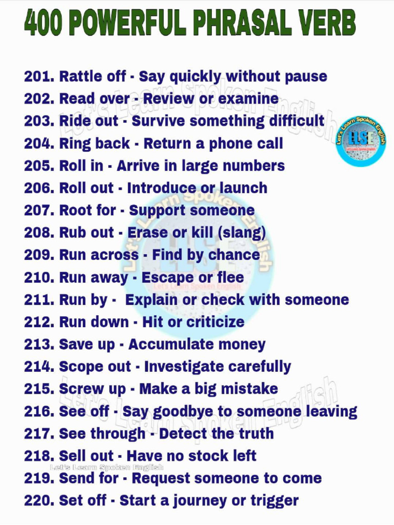 Phrasal Verbs Part 2 | PDF