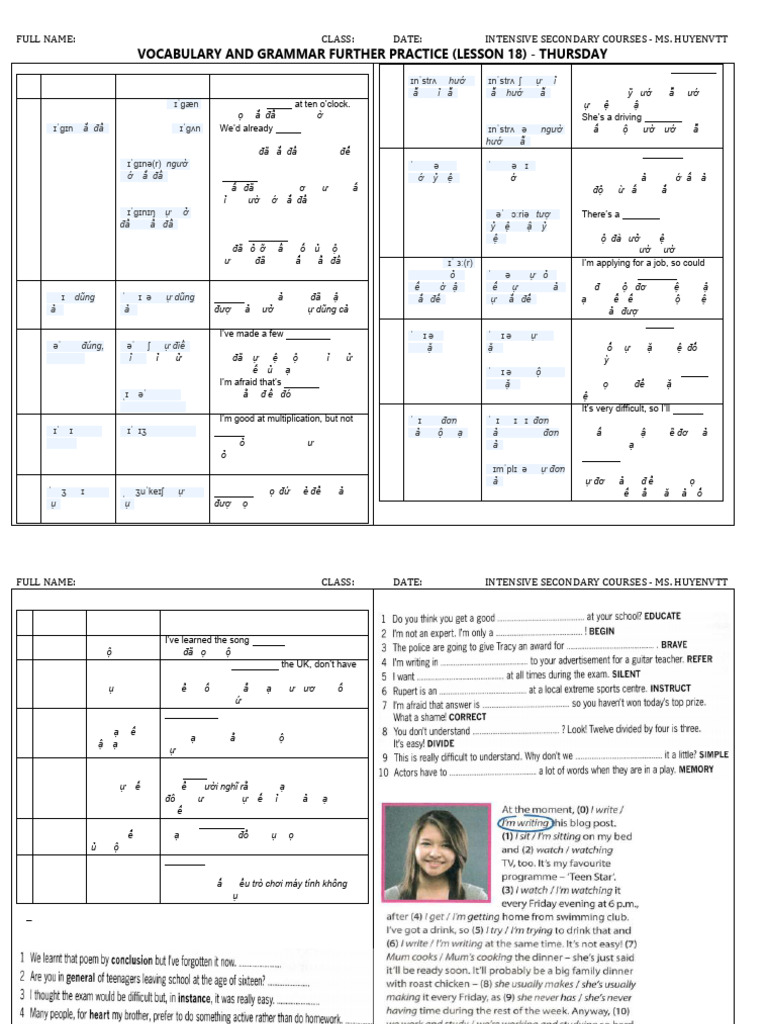 23a - Thursday - l18 - Further Practice - u6 - p3- Word Formation-word ...