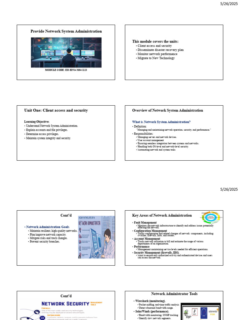 Network System Administration Guide | PDF | Computer Network | Security
