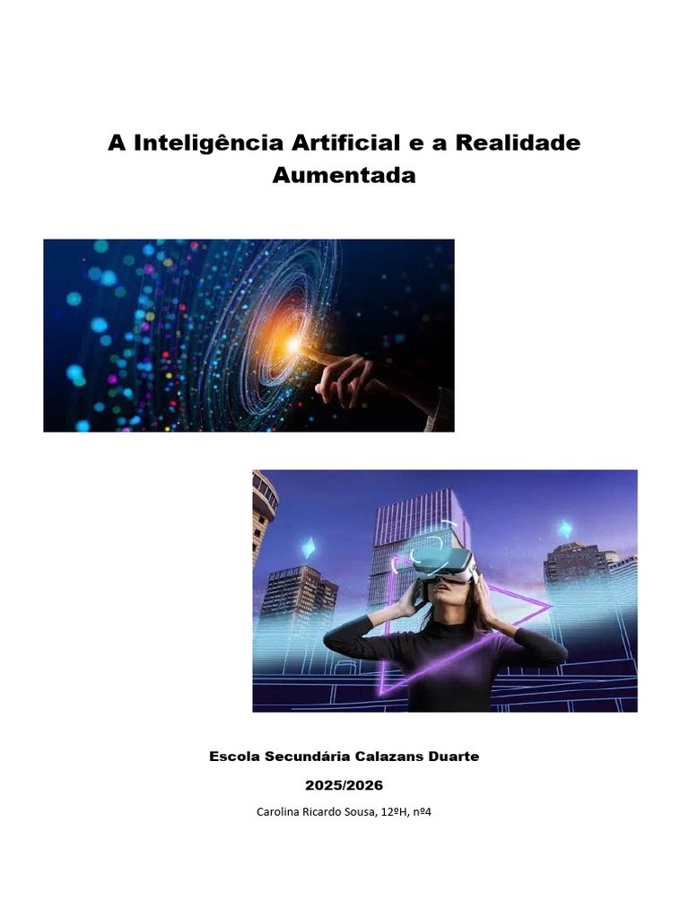 Inteligência Artificial e Realidade Aumentada | PDF | Realidade ...