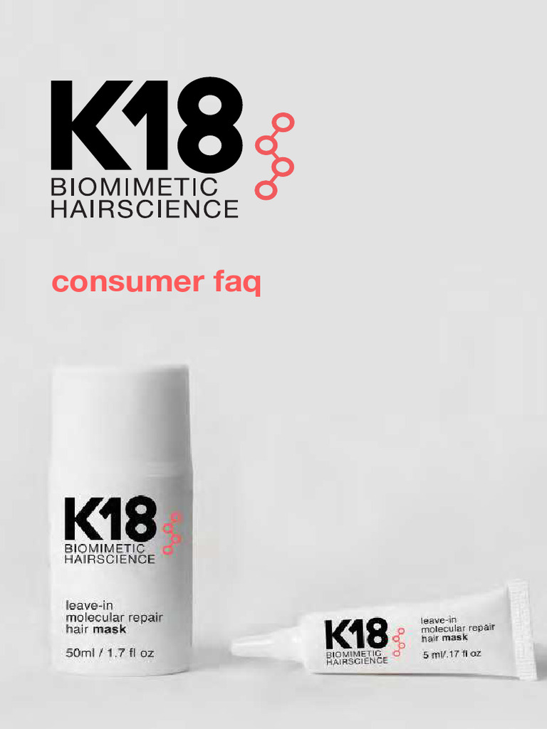 K18 Hair Mask: Ingredients & Usage FAQ | PDF | Shampoo | Hair Care