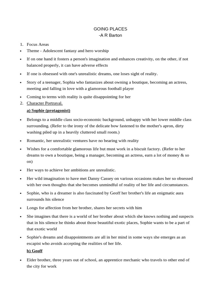 Going Places Document | PDF