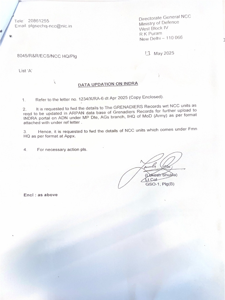Data Updation On Indra | PDF