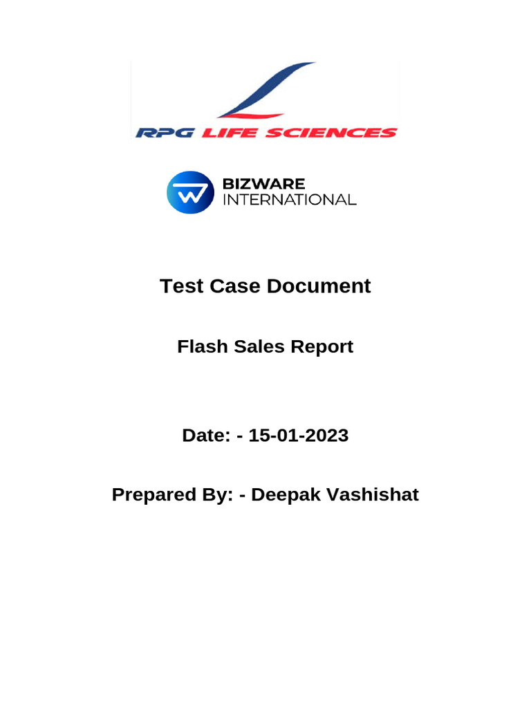 Flash Sales Report and Maintenance Guide | PDF