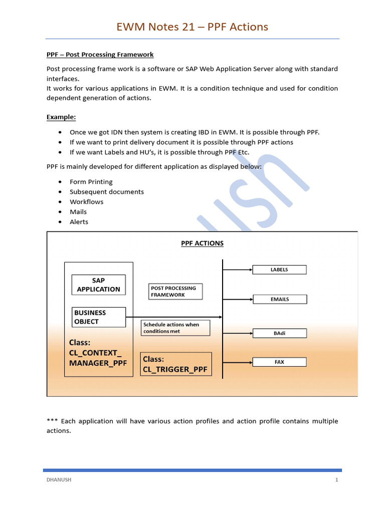 EWM PPF Actions Overview and Configuration | PDF | Computing | Software