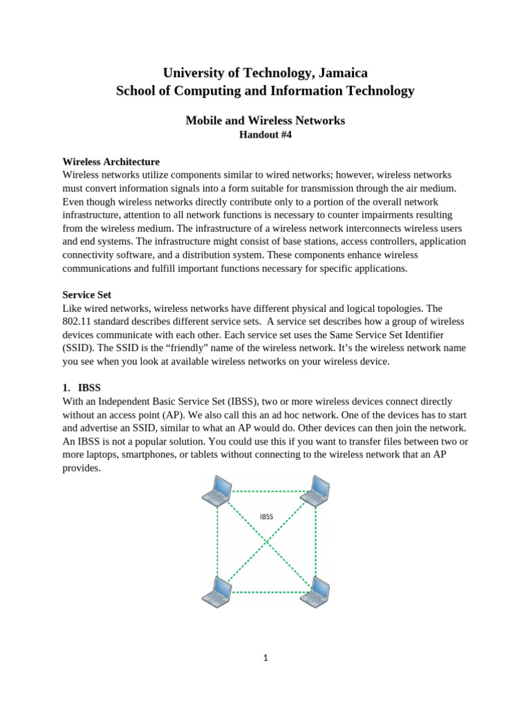 Wireless Network Architecture Overview | PDF | Ieee 802.11 | Wireless Lan