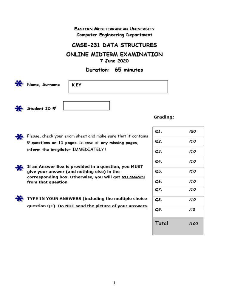 Key MT 1920 2 | PDF | Queue (Abstract Data Type) | Integer (Computer ...