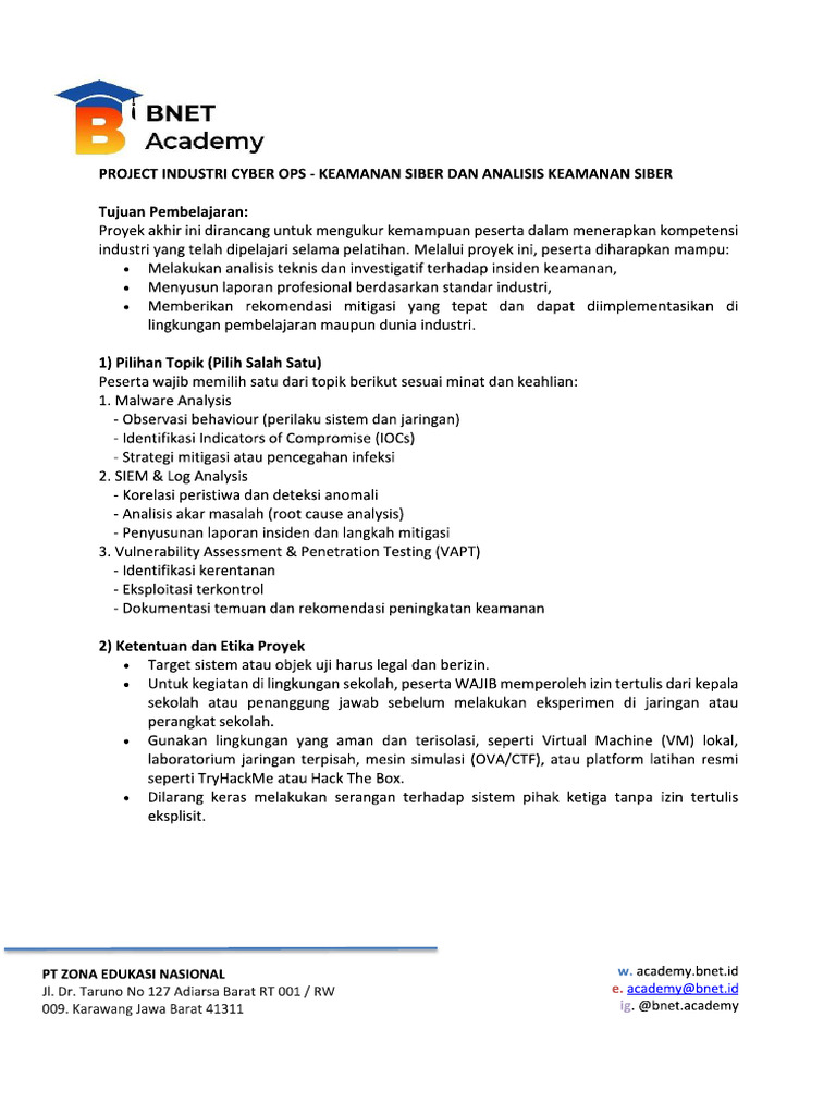 Ketentuan Project Industri | PDF