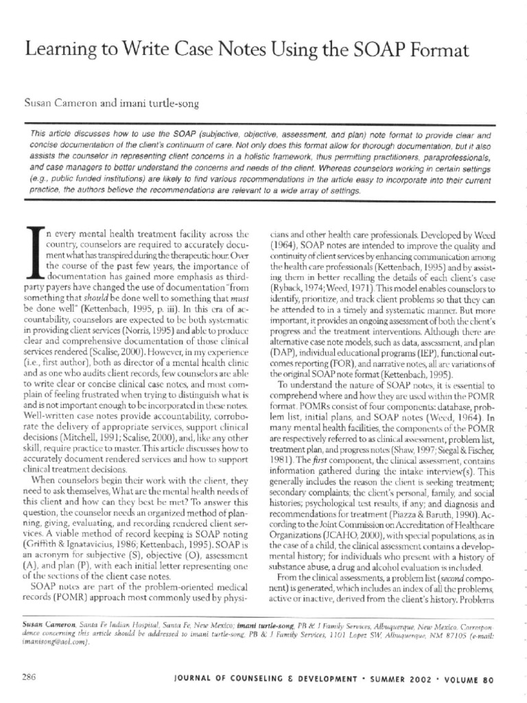 Soap Note | PDF