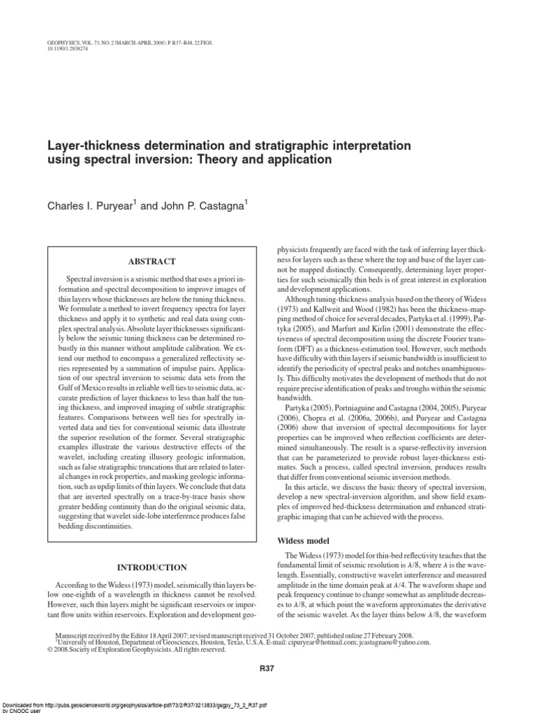 Spectral Inversion for Layer Thickness Analysis | PDF | Spectral ...