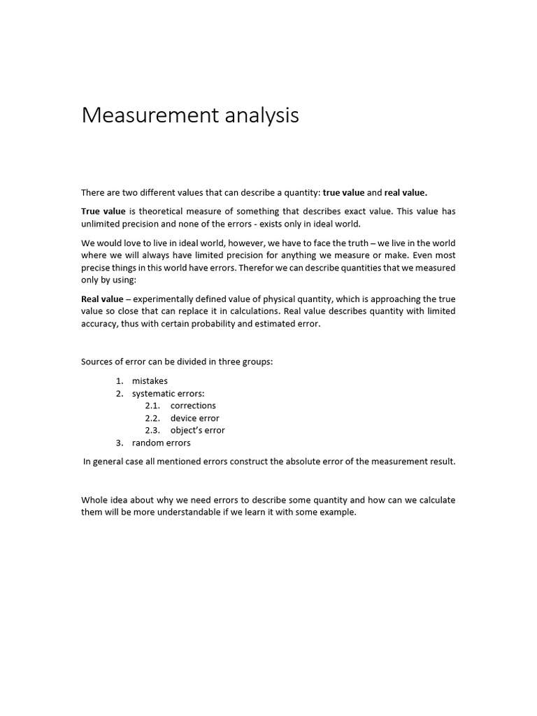 Measurement Analysis of Physical Quantities | PDF | Significant Figures ...