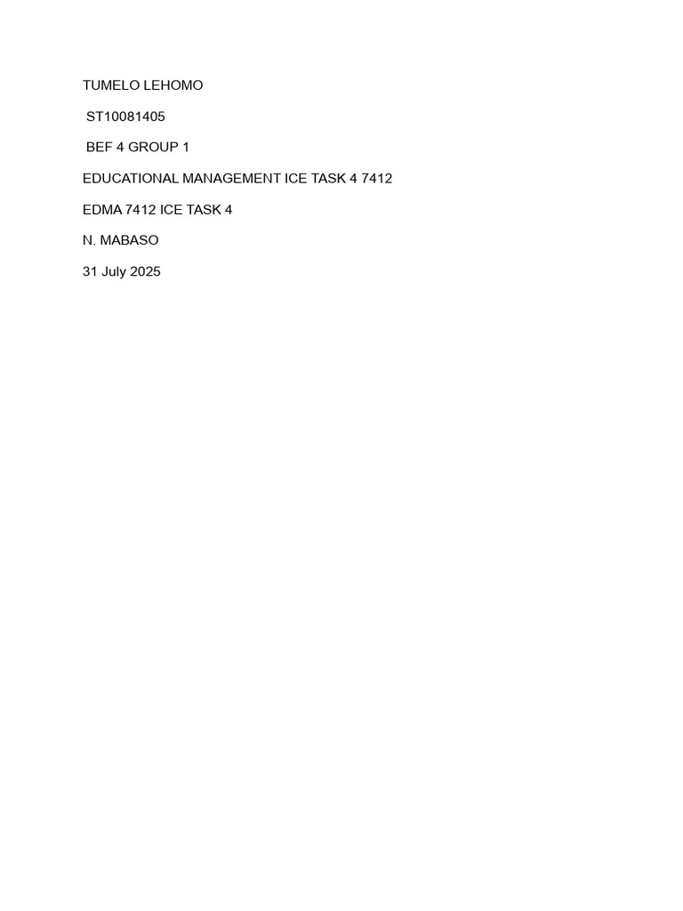 Educational Management ICE TASK 4 | PDF | Mentorship | Teachers