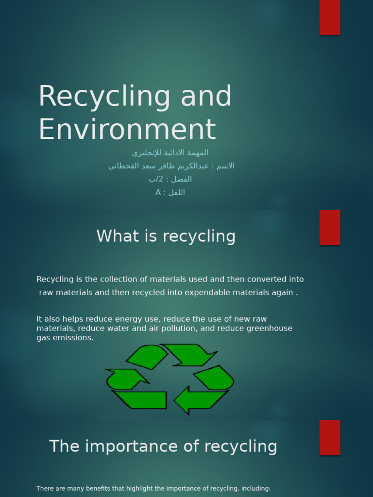 Benefits of Recycling and Environment | PDF | Natural Environment ...