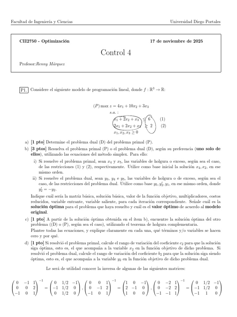 Control4+2025-2+-+Secci%C3%B3n+2+enunciado | PDF | Matemáticas De La ...